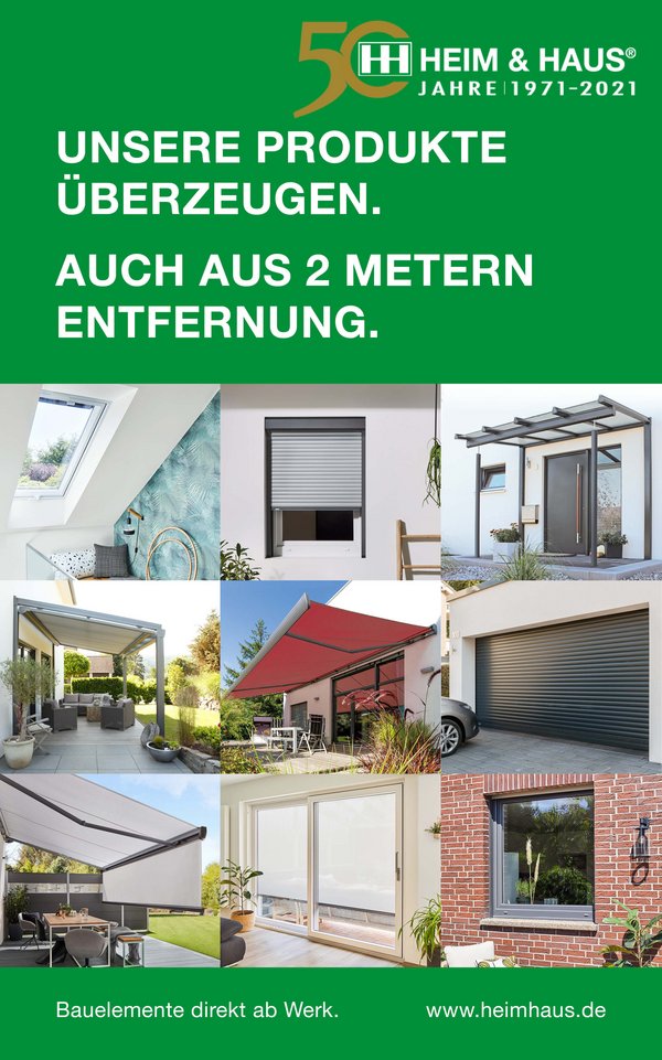 HEIM & HAUS Facebook Posting: Unsere Produkte überzeugen aus 2 Metern Entfernung mit Collage