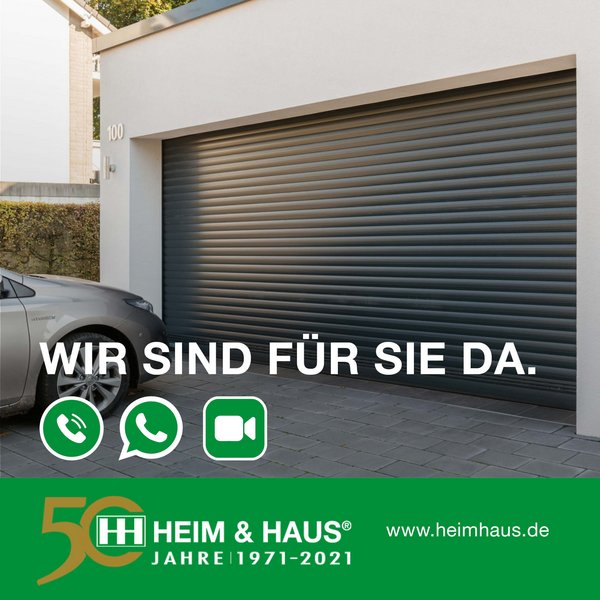 HEIM & HAUS Instagramposting mit einem Bild von einem garagentor