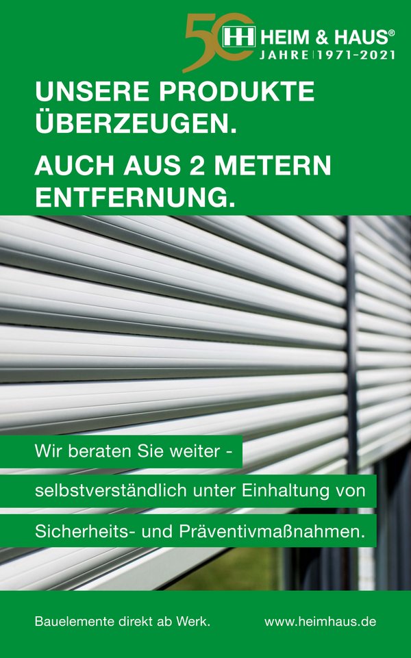 HEIM & HAUS Facebook Posting mit Rollladen