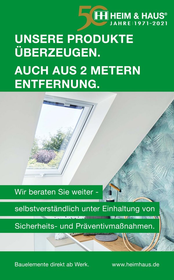 HEIM & HAUS Facebook Posting mit Dachfenster