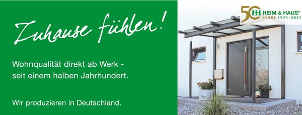 HEIM & HAUS Facebook Titelbild mit Haustür und Vordach