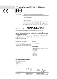 HEIM & HAUS Konformitätserklärung für das Deckenlauftor Primaroll