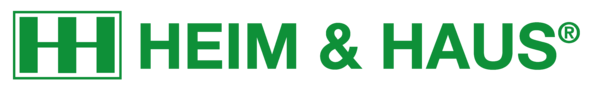HEIM & HAUS Logo mit Wappen und Schrift in Grün