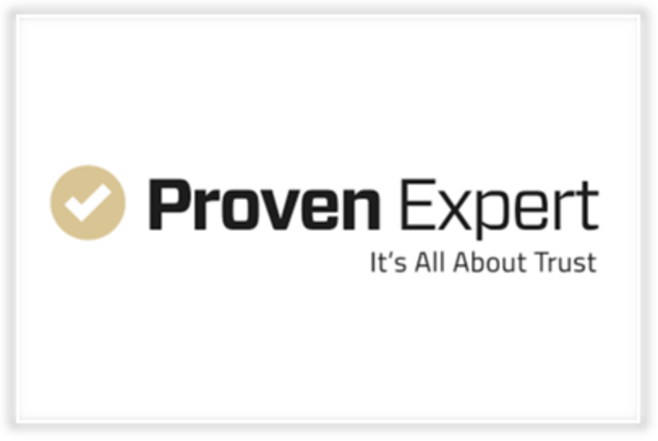 Proven Expert Logo mit beigem Haken 