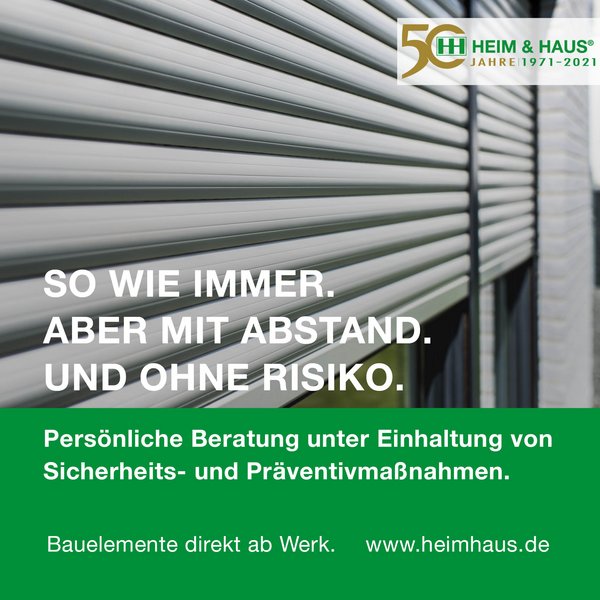 HEIM & HAUS WhatsApp Bild mit einem Rollladen