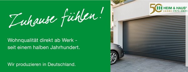 HEIM & HAUS Facebook Titelbild mit einem HEIM & HAUS Garagentor