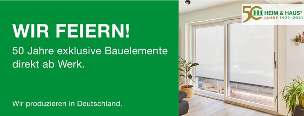 HEIM & HAUS Facebook Titelbild mit einem Textilscreen