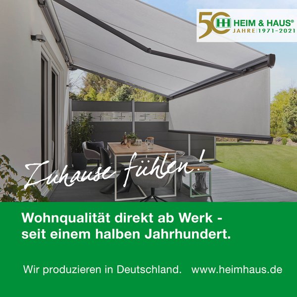 HEIM & HAUS WhatsApp Bild Zuhause fühlen mit einer Markise