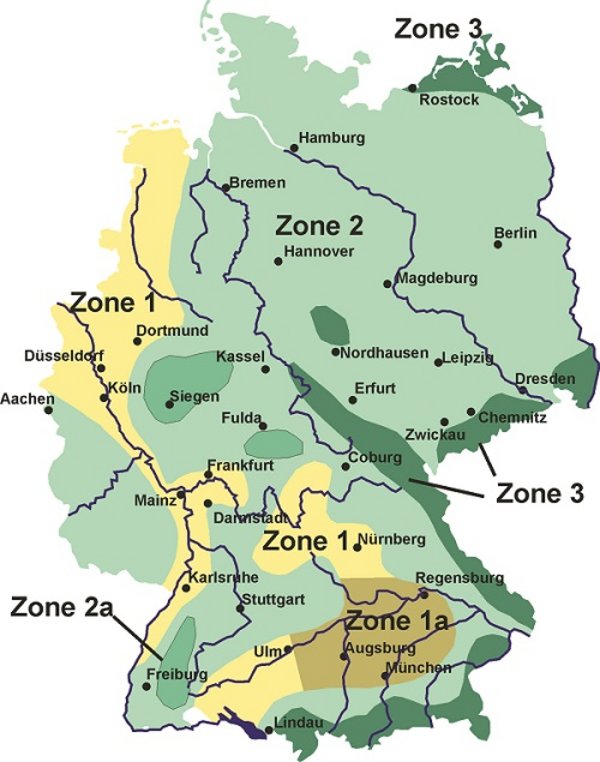 HEIM & HAUS Deutschlandkarten mit den verschiedenen Schneelastzonen