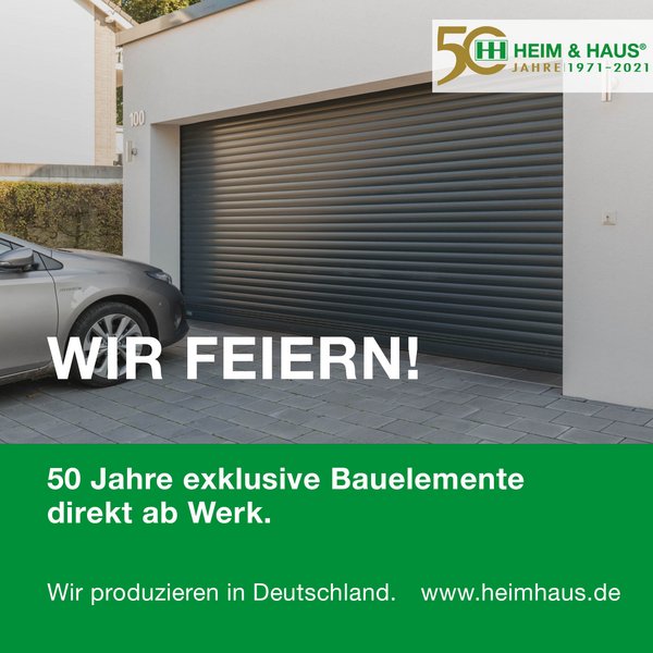 HEIM & HAUS WhatsApp Posting mit einem Garagentor