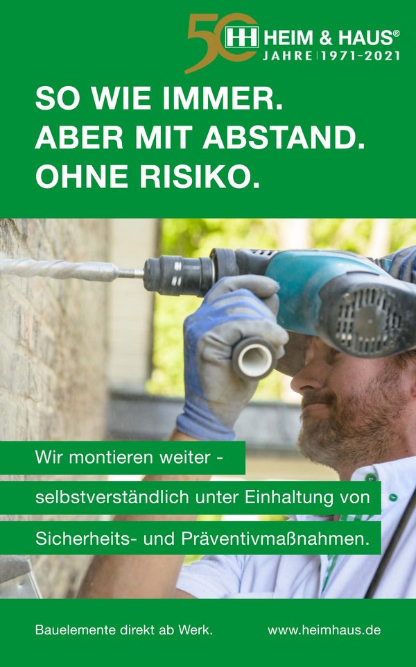 HEIM & HAUS Facebook Posting für die Montagen von HEIM & HAUS während der Pandemie