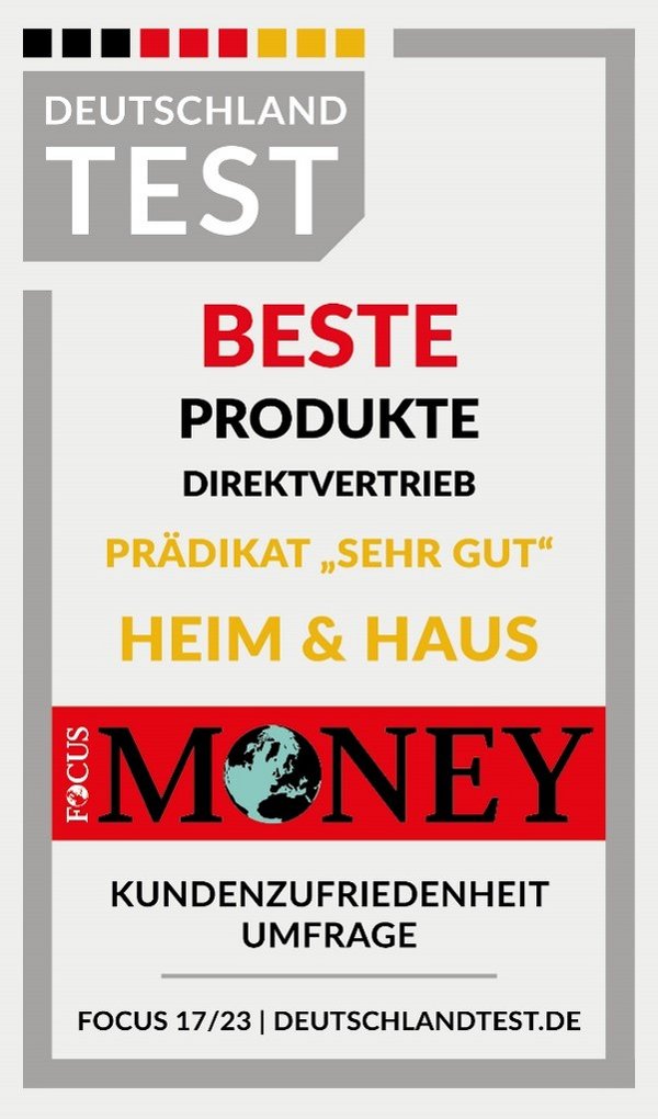 HEIM & HAUS Auszeichnung Beste Produkte durch Focus Money