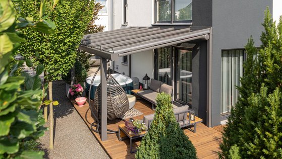 HEIM & HAUS Terrassendach mit Unterglas-Beschattung