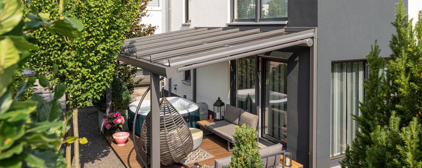 HEIM & HAUS Terrassendach mit Unterglas-Beschattung