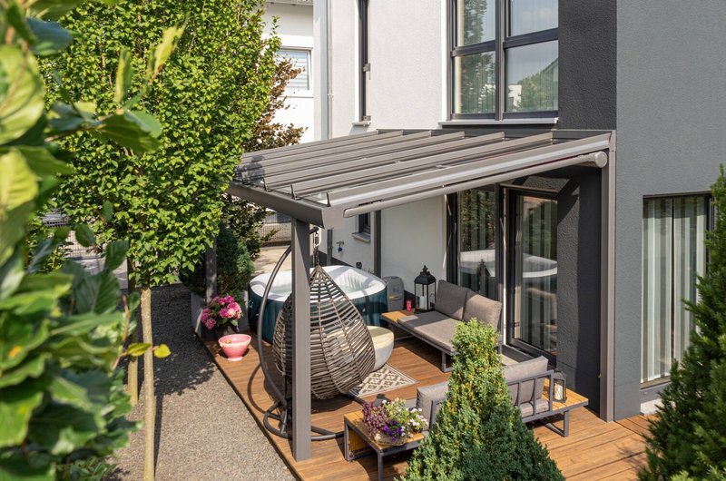 HEIM & HAUS Terrassendach mit Unterglas-Beschattung