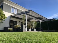 Terrassendachkonstruktion mit Wintergartenbeschattung