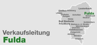 Gebietskarte der Regionen der Verkaufsleitung Fulda