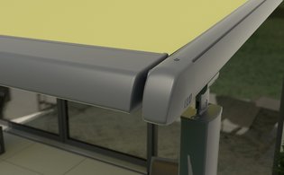 Detailaufnahme Säulen Pergola Markise